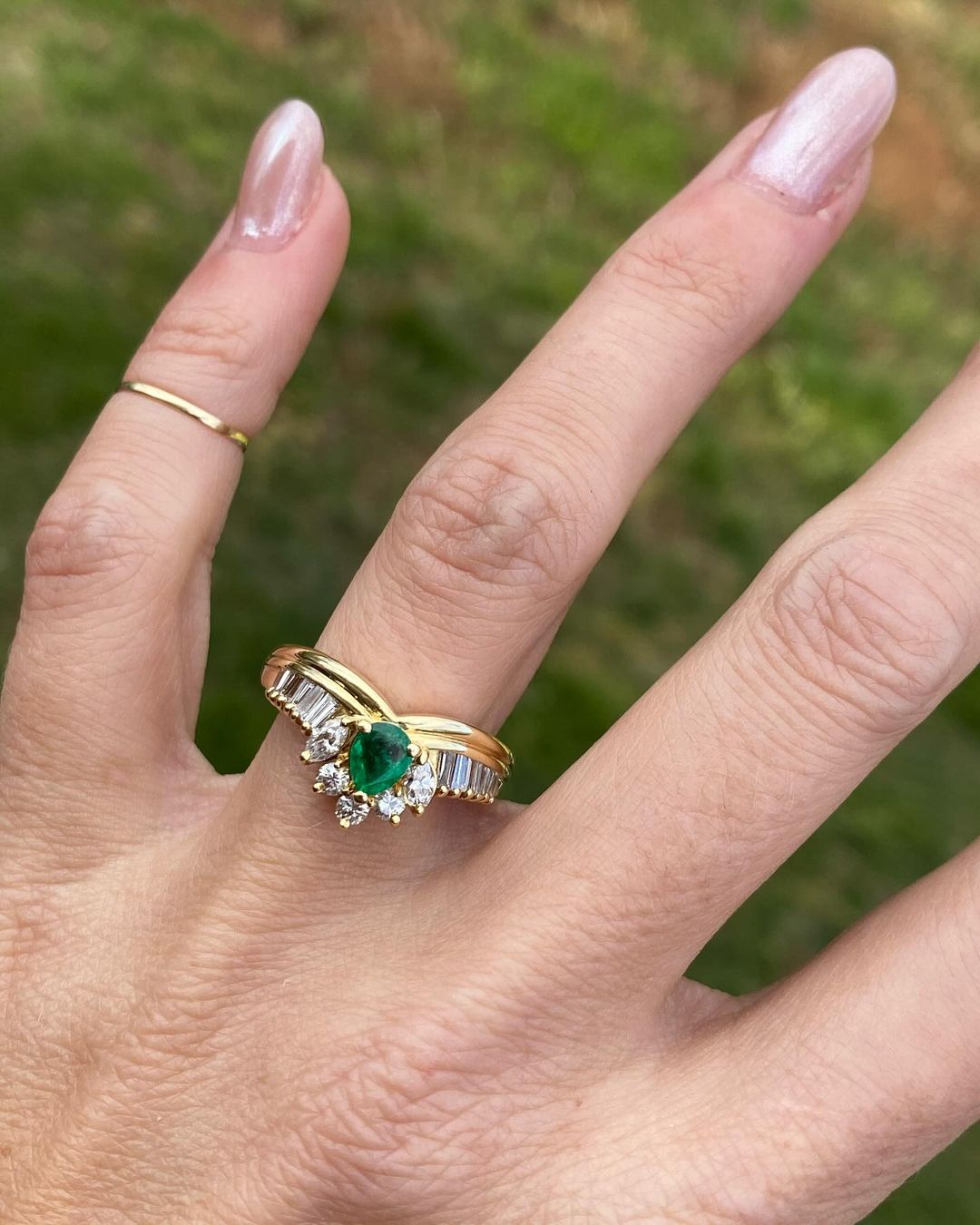 2.5Ct Green Pear Cut Solitaire Ring | Engagement Ring For Her | Proposal Ring | Customize Ring