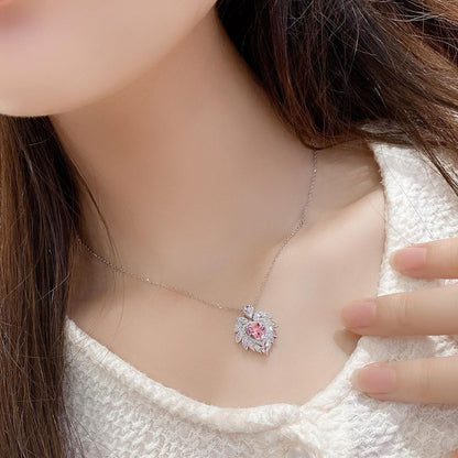 2.77Ct Light Pink Heart Cut Halo Pendant | Party Wear Pendant For Women | Engagement Gift Pendant For Fiancée | Jewelry Collection