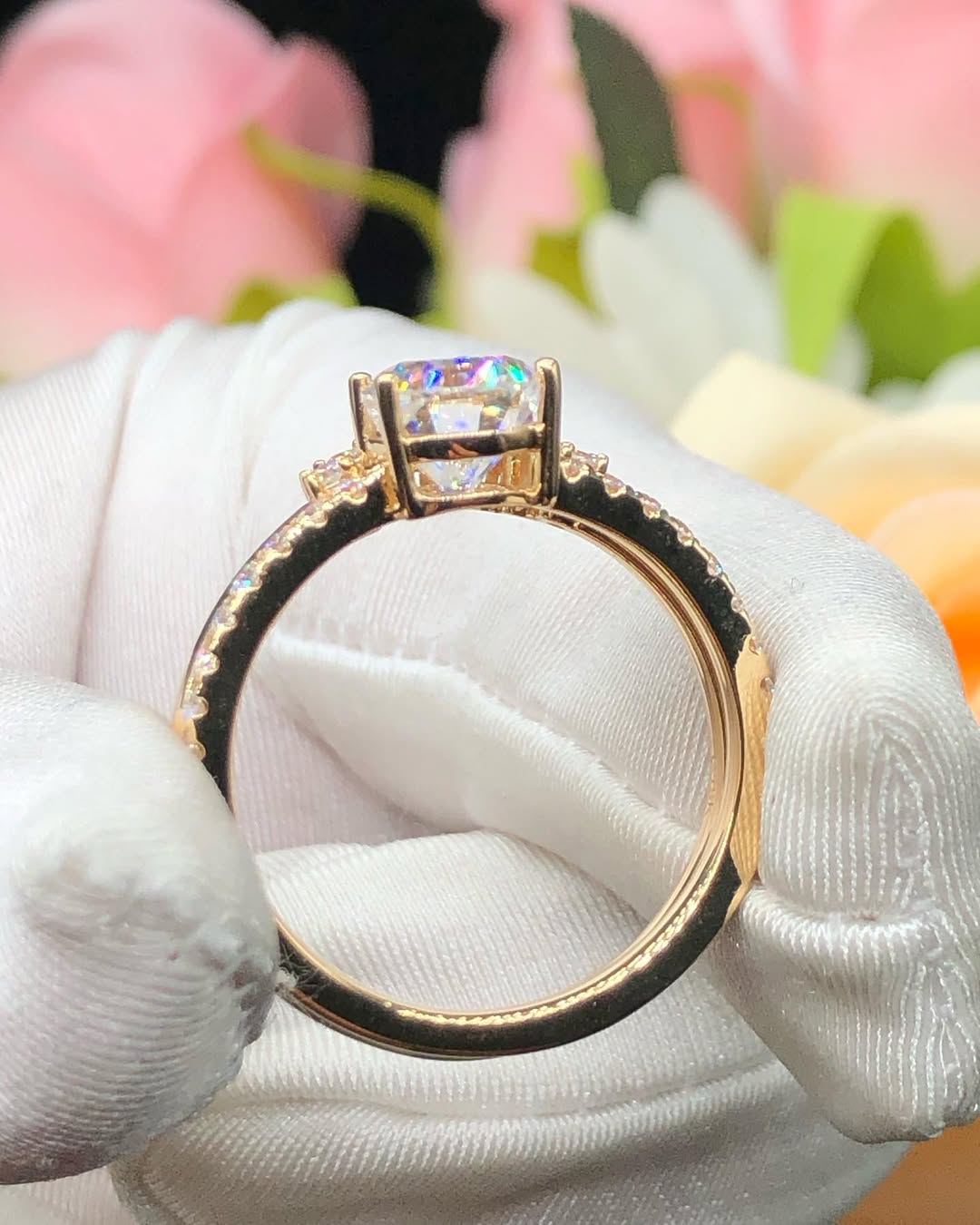 3.10Ct White Oval Cut Solitaire Ring Set | Wedding Bridesmaid's Gift Ring Set | Special Event Ring Set