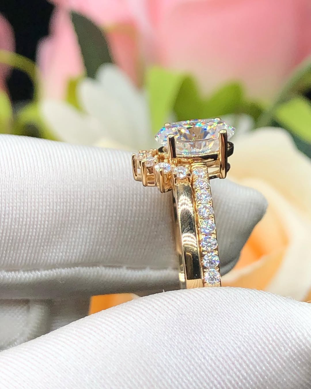 3.10Ct White Oval Cut Solitaire Ring Set | Wedding Bridesmaid's Gift Ring Set | Special Event Ring Set
