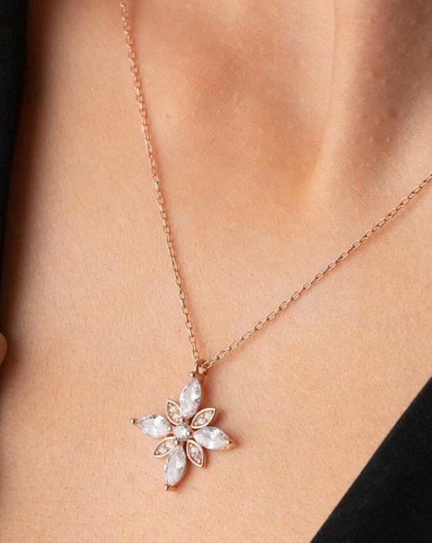 Flower Shape 2.20Ct White Round Cut Prong Pendant | Surprise Gift Pendant | Minimalist Pendant For Her | Stylish Pendant For Women
