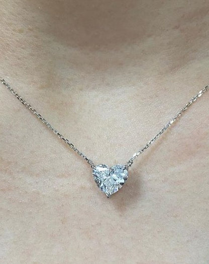 2.55Ct White Heart Cut Solitaire Pendant | Proposal Gift Pendant | Lovable Pendant For Her | Birthstone Pendant