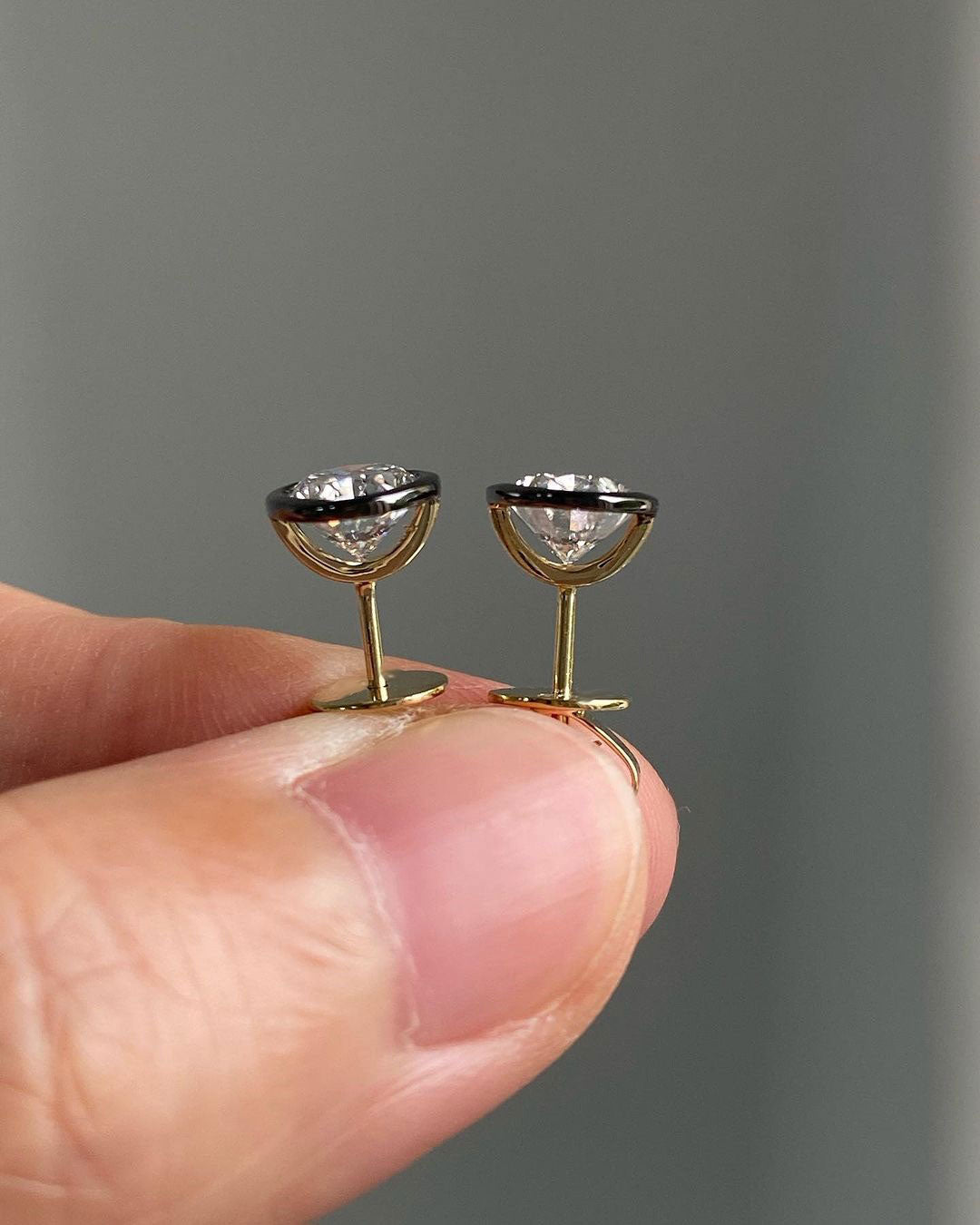 White Oval Cut Cubic Zirconia Bezel Set Stud Earrings | Birthday Gift Stud Earring For Sister | Everyday Wear Earring Jewelry