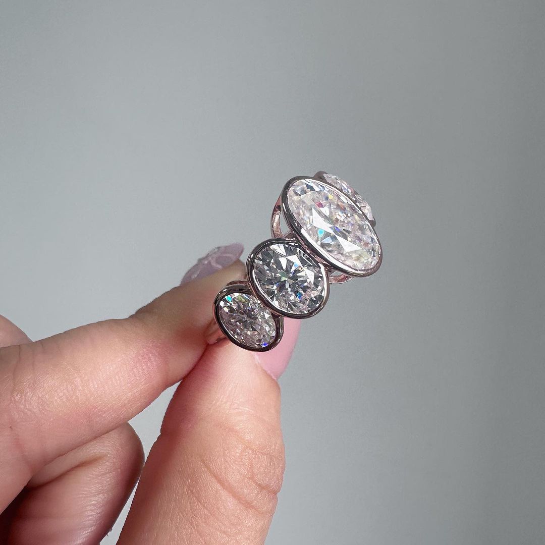 3.10Ct White Oval Cut Bezel Ring | Special Occasion Ring | Engagement Ring | Elegant Ring | Fashion Jewelry