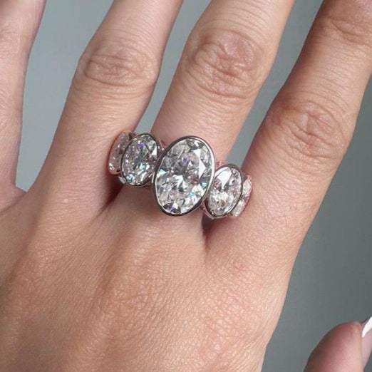 3.10Ct White Oval Cut Bezel Ring | Special Occasion Ring | Engagement Ring | Elegant Ring | Fashion Jewelry