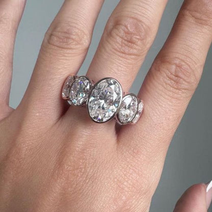 3.10Ct White Oval Cut Bezel Ring | Special Occasion Ring | Engagement Ring | Elegant Ring | Fashion Jewelry