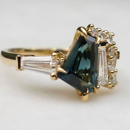 2.8CT Green And White Tapered Baguette Cut Two Stone Ring | Birthstone Bridal Ring | Toi Et Moi Ring | Personalized Gift