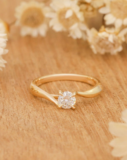 2.2Ct White Round Cut Tension Ring | Proposal Ring For Girlfriend | Delicate Solo Diamond Ring | Gift For Women