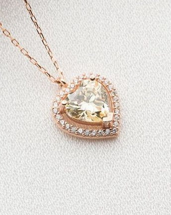 2.80Ct Canary Yellow Heart Cut Solitaire Pendant | Engagement Gift Pendant For Fiancée | Forever One Pendant