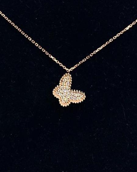 Butterfly Shape 2.77Ct White Round Cut Cluster Pendant | Birthday Gift Pendant | Elegant Jewelry Piece | Stunning Pendant