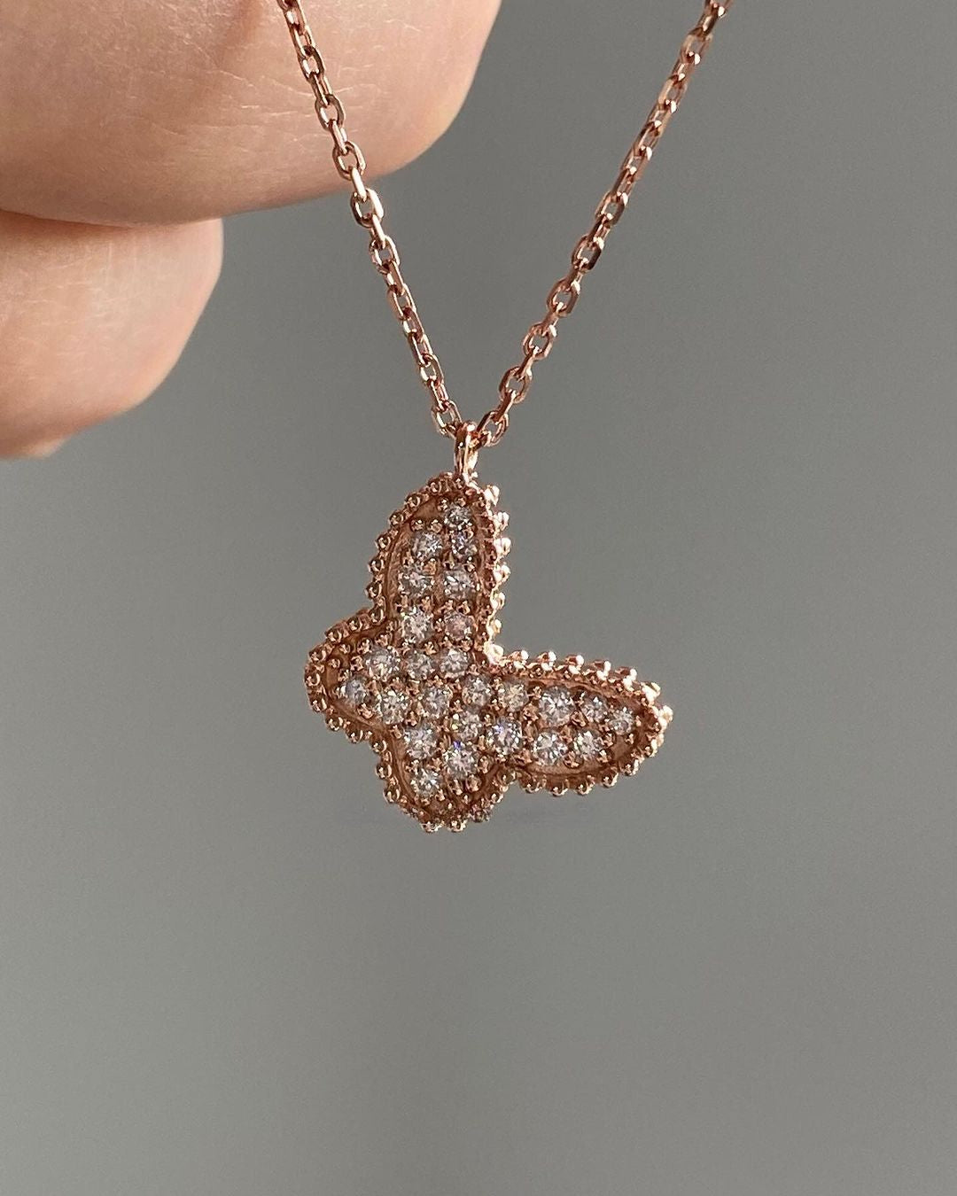 Butterfly Shape 2.77Ct White Round Cut Cluster Pendant | Birthday Gift Pendant | Elegant Jewelry Piece | Stunning Pendant