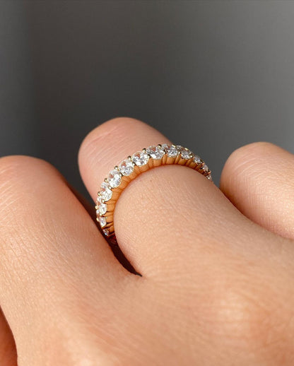 2.2Ct White Oval Cut Full Eternity Band Ring | Promise Band Ring For Girlfriend | Thanks Giving Gift | Forever One Band Ring
