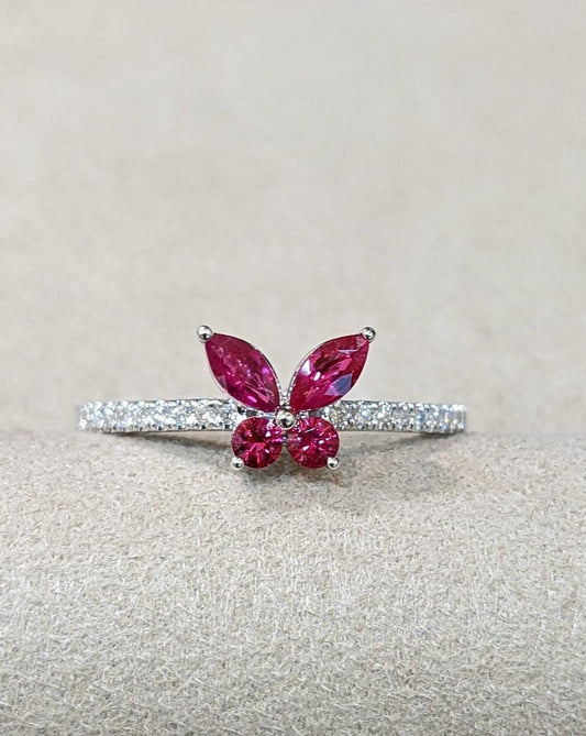 2.2Ct Pink Marquise And Round Cut Cluster Ring | Butterfly Look Ring | Minimalist Ring | Glamorous Ring For Her