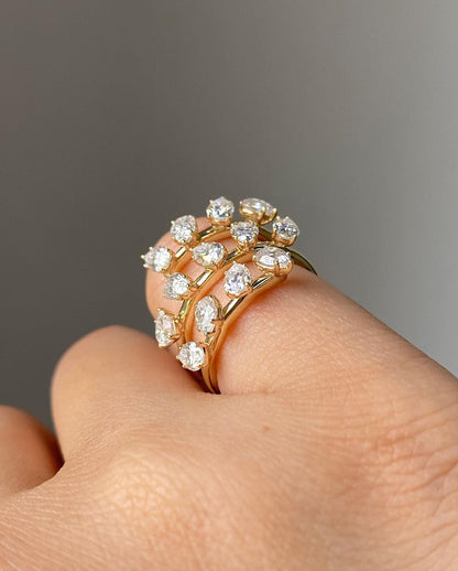 1.5Ct White Pear Cut Prong Set Wrap Ring For Women | Bypass Band Ring |Stylish Band Ring | Fashion Jewelry Piece