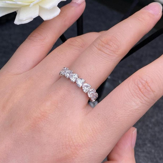 1.2Ct White Heart Cut Prong Set And Full Eternity Band For Her | Proposal Gift Band For Love | Lovable Gift Band For Wife | Valentine's Gift Band