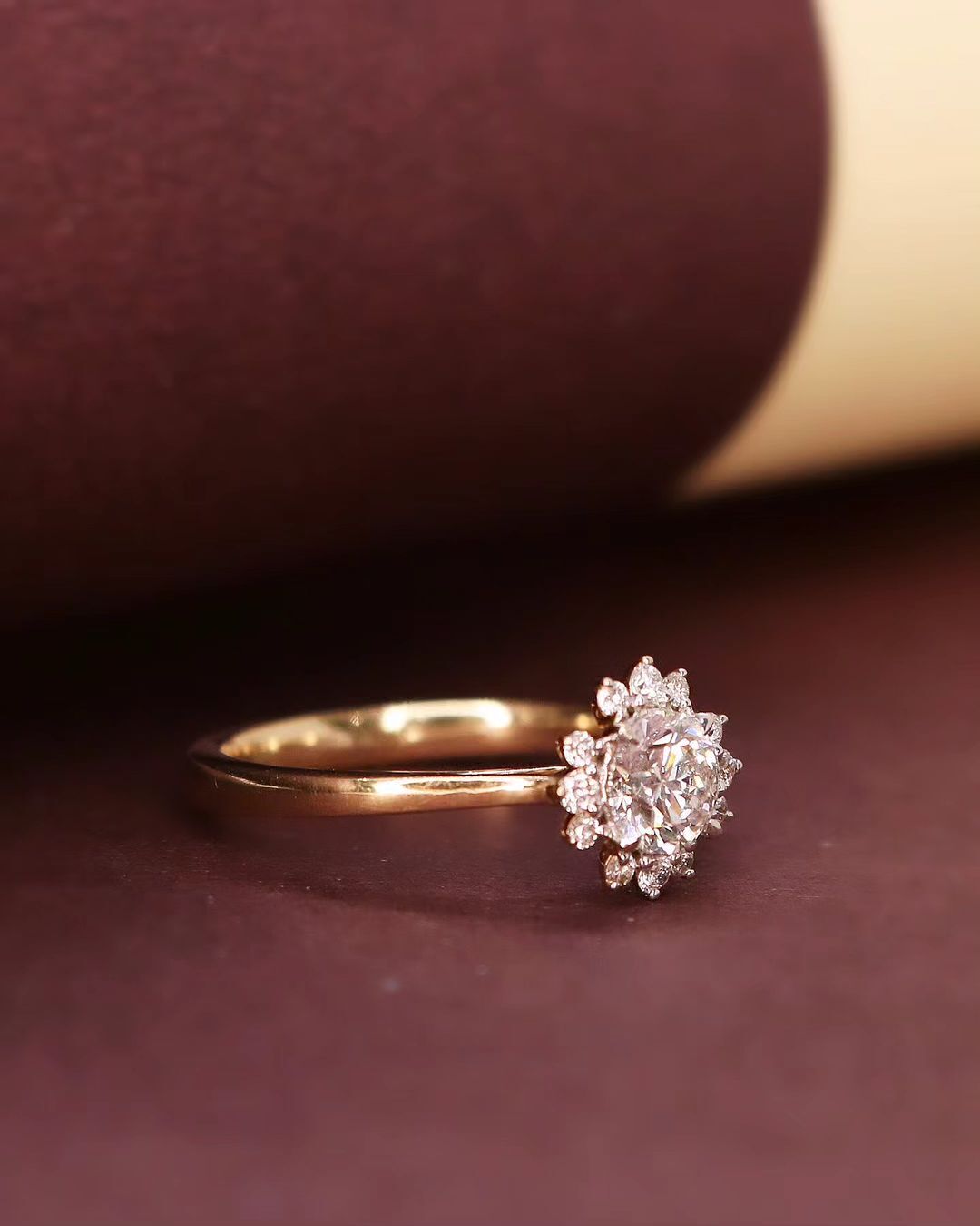 Flower Style 2.5Ct White Round Cut Halo Setting Ring | Anniversary Gift Ring For Wife | Thank You Gift Ring For Her | Fashion Jewelry Piece