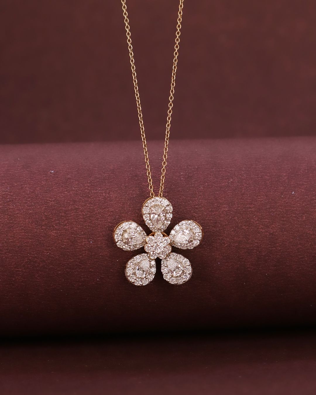 Flower Shape 2.80Ct White Round Cut Halo Pendant | Party Wear Pendant | Designer Jewelry Piece | Modern Style Pendant For Her | Fashion Jewelry