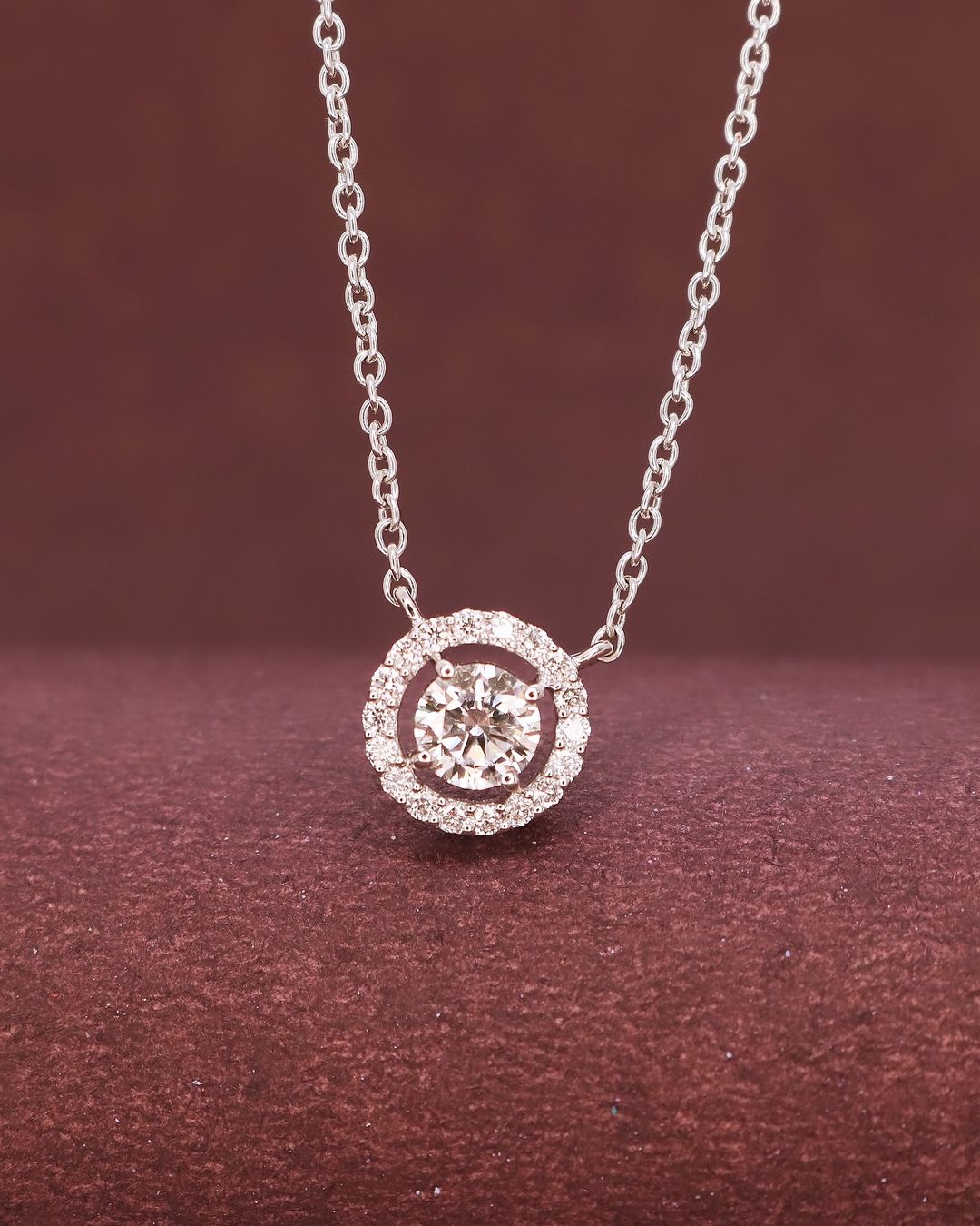2.85Ct White Round Cut Solitaire With Halo Pendant | Birthstone Pendant | Everyday Wear Pendant | Jewelry Collection