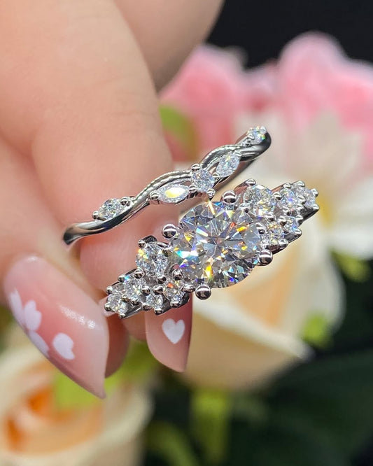 2.88Ct White Round Cut Solitaire Ring Set | Bridal Wedding Gift Ring Set | Designer Jewelry Piece