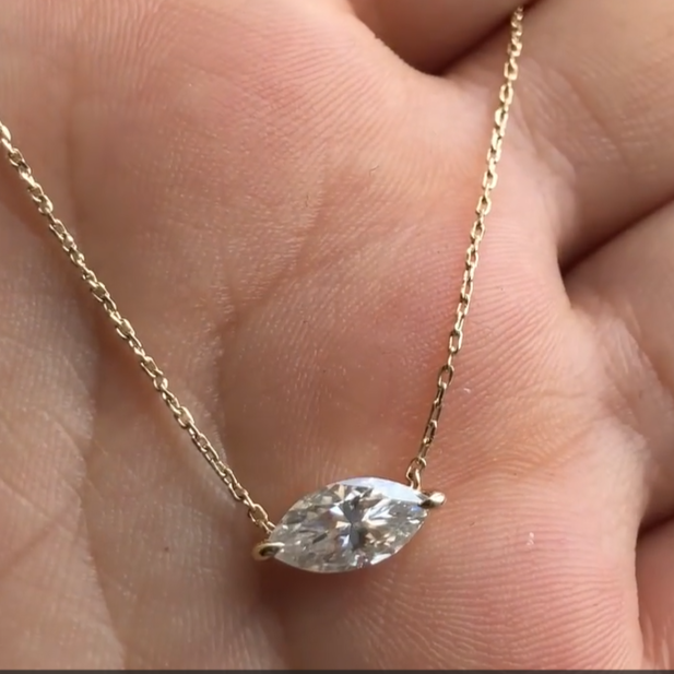 2.80Ct White Marquise Cut Solitaire Pendant | Daily Wear Pendant For Her | Surprise Gift Pendant | Women Jewelry