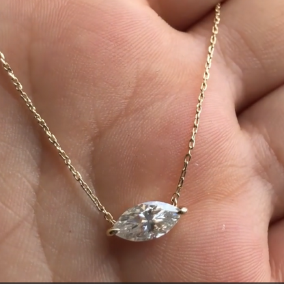 2.80Ct White Marquise Cut Solitaire Pendant | Daily Wear Pendant For Her | Surprise Gift Pendant | Women Jewelry