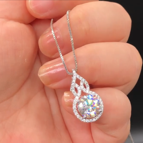 3.20Ct White Round Cut Solitaire Pendant | Designer Jewelry Piece | Stylish Pendant For Women | Gorgeous Pendant