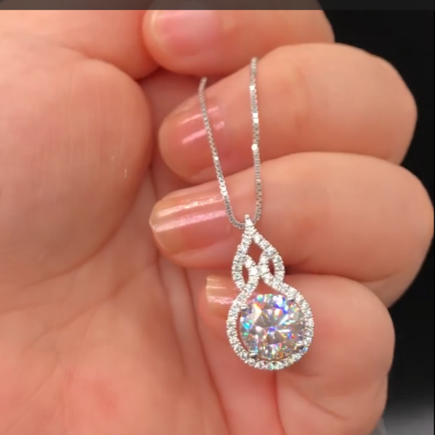 3.20Ct White Round Cut Solitaire Pendant | Designer Jewelry Piece | Stylish Pendant For Women | Gorgeous Pendant