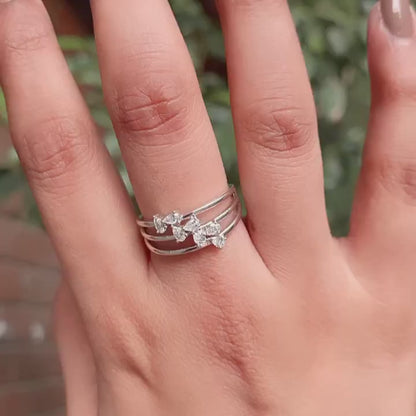1.2Ct White Pear Cut Prong Ring | Anniversary Ring | Unique Ring | Gift For Wife