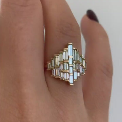 1.5Ct White Baguette Cut Bar Set Ring | Party Wear Ring For Women | Glamorous Ring | Awesome Ring