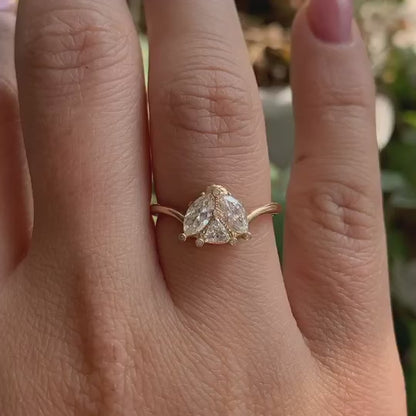 1.8Ct White Trillion Cut Three Stone Ring | Anniversary Gift Ring | Proposal Ring | Gift For Women