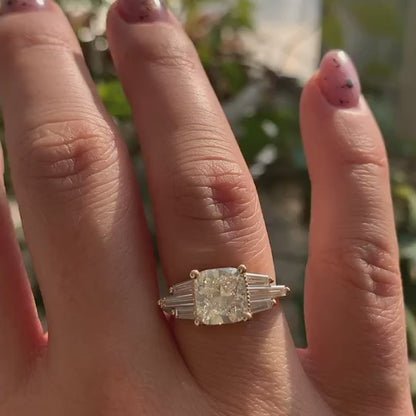 2.5Ct White Cushion Cut Solitaire Ring | Anniversary Gift Ring | Forever One Ring | Glamorous Ring