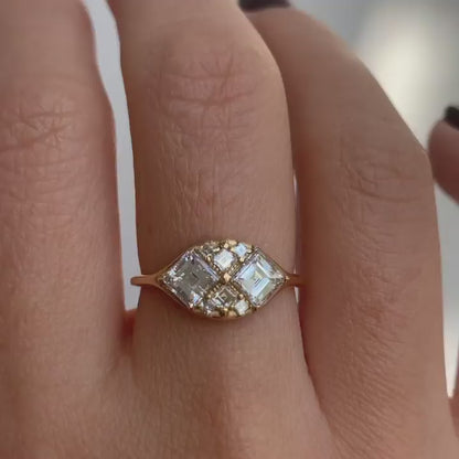 2.5CT White Asscher Cut Two Stone Ring | Statement Ring | Classic Ring | Thank You Gift Ring