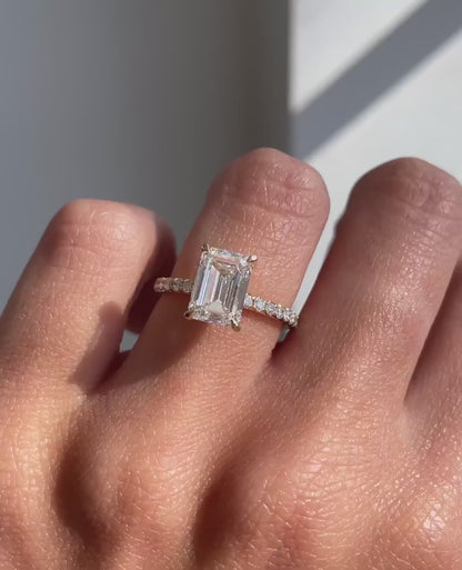 2.5Ct White Emerald Cut Solitaire Ring | Statement Ring | Bridal jewelry | Gift For Women