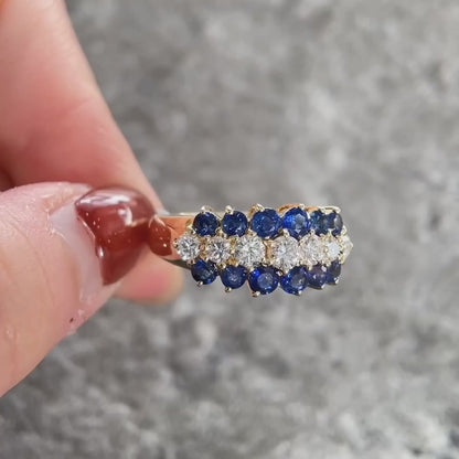 1.5Ct Blue And White Round Cut Half Eternity Ring | Party Wear Ring | Occasion Ring | Gift For Her