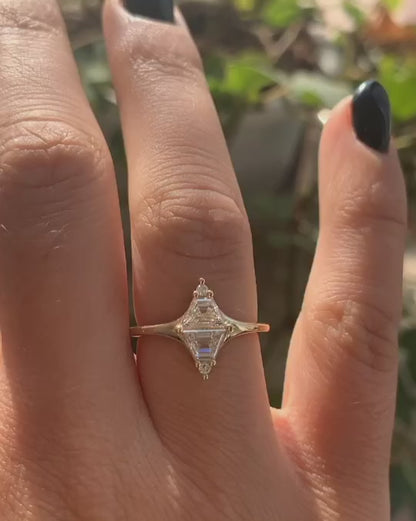 1.8Ct White Taperziod Cut Two Stone Ring | Anniversary Gift Ring For Wife | Toi Et Moi Ring | Glamorous Ring