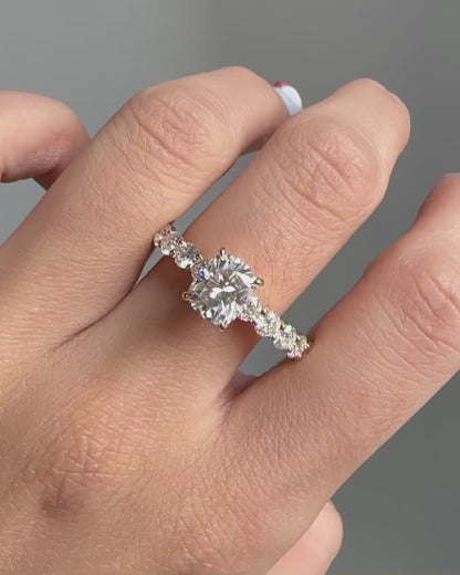 2.6Ct White Cushion Cut Solitaire Ring | Engagement Ring For Fiancee | Proposal Ring | Gift For Her