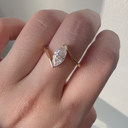 2.5Ct White Marquise Cut Tension Ring | Wedding Ring | Bridal Jewelry | Elegant Ring