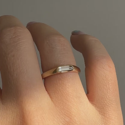 1.2CT White Half Moon Cut Bezel Ring | Promise Ring For Her | Minimalist Ring | Thank You Gift Ring