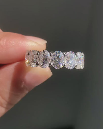 1.8Ct White Oval Cut Full Eternity Prong Band | Birthday Gift For Women | Statement Band | Unique Band